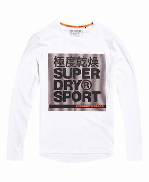 Superdry Core Graphic Hosszú Ujjú Férfi Pólók Fehér | QBKTS0256